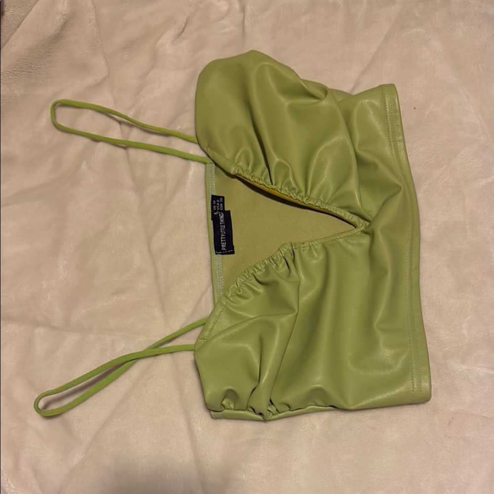 Green pretty little thing crop top